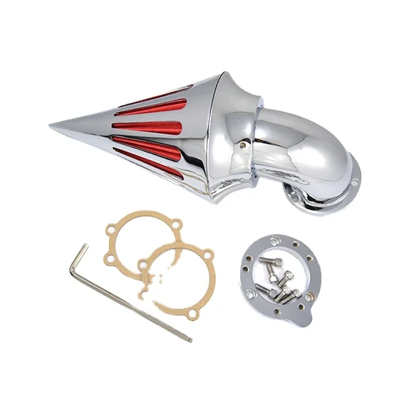 RACEPRO Motorcycle Spike Air Cleaner Intake Filter for Harley CV Carburetors Sportster Custom Black