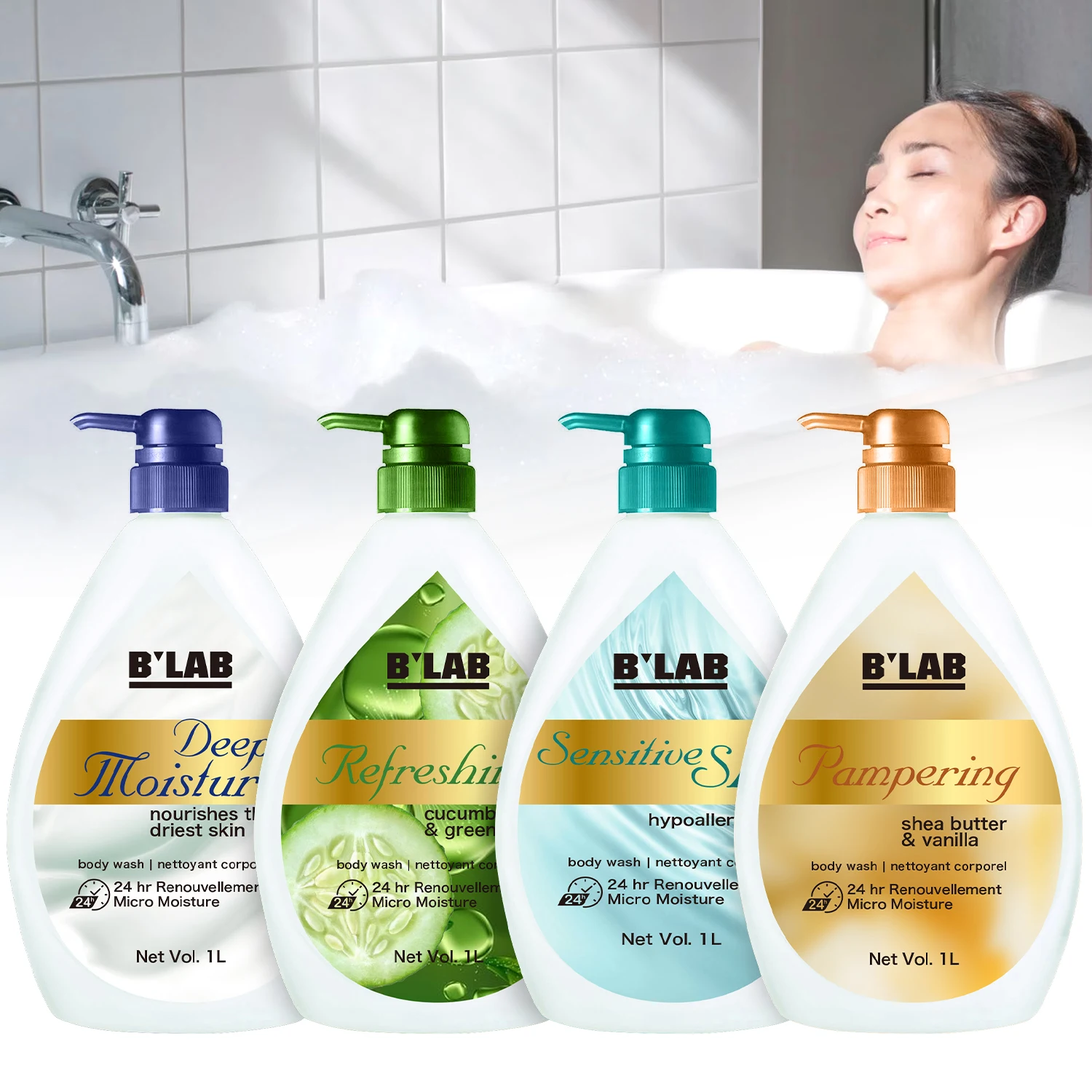Customization Calm & Soothe Lavender & Support formula Development Calming Body Wash for Shower Gentle on Sensitive Skin