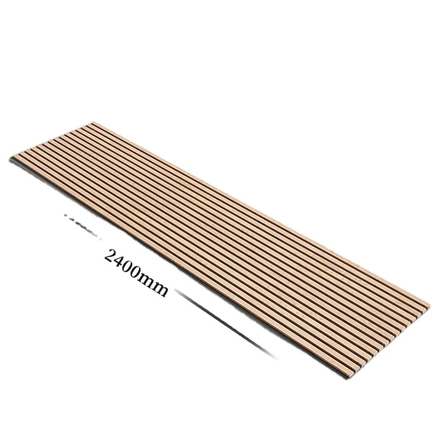 KASARO Sound Proof Panel Absorbing Polyester Fiber PET Wood Slat wall Natural Oak High Density Wooden Slat Acoustic Panels