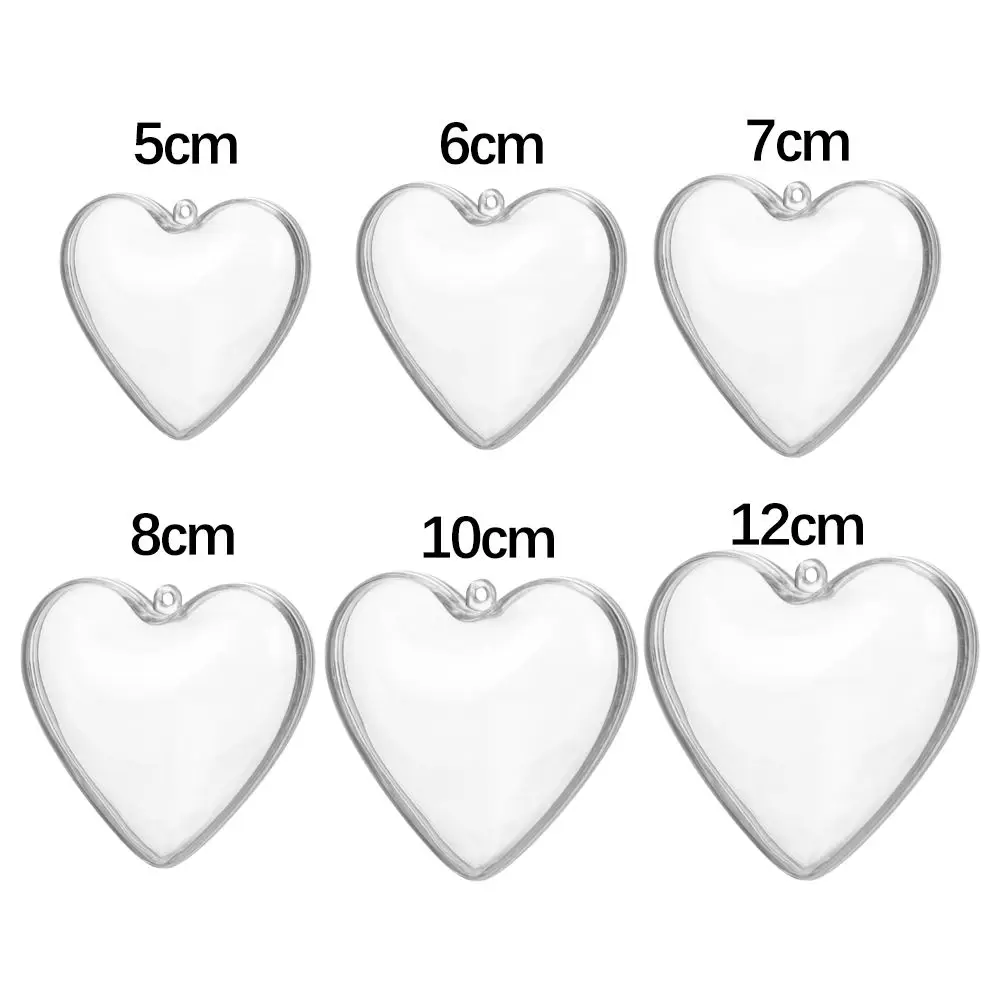 Transparent Plastic Christmas Trees Acrylic Heart-shaped Fillable Ball Clear Ornament Gift Present Box Decoration Ball