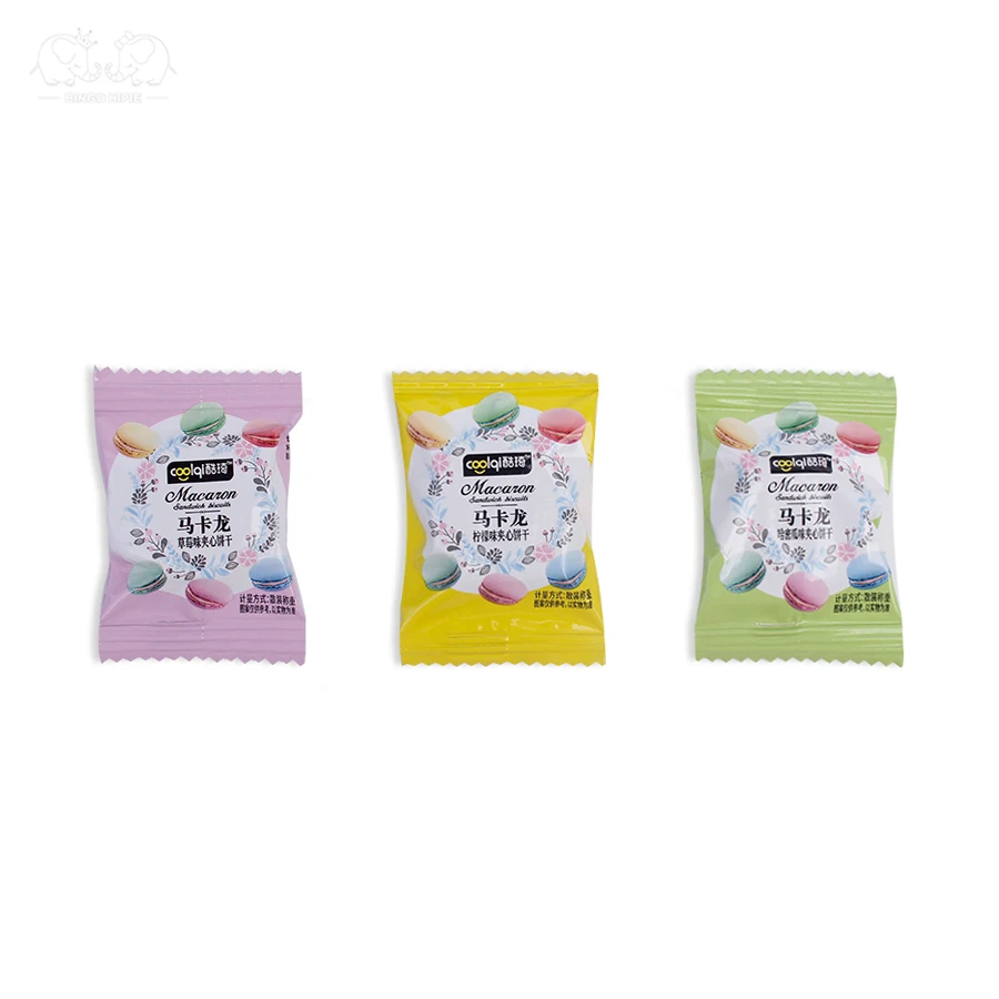 Birthday party Gift Macaron Biscuit Fruit Flavor Peach Sandwich Cookies Wheat Flour Breakfast Galleta MacarrOn Biscuits