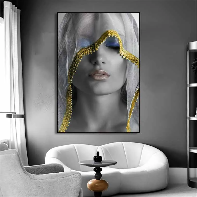 Black  Woman Canvas Painting On Canvas Beauty Makeup Art Posters And Prints Wall Canvas Art