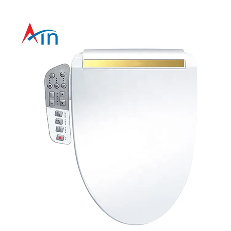 Elongated Bidet Toilet Seat With Quiet-Close Lid And Seat Adjustable Spray Pressure And Position Self-Cleaning Wand