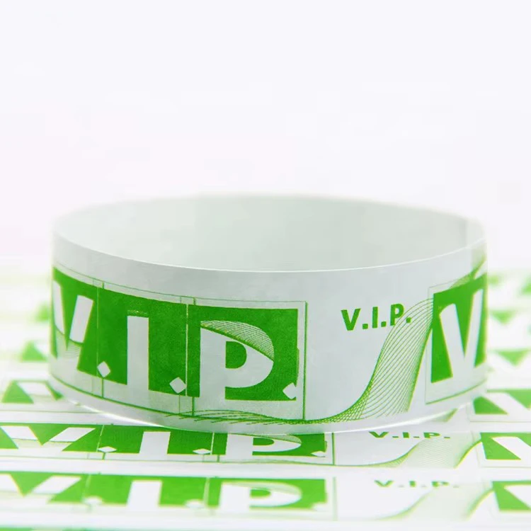 Wholesale Security Disposable Cheap Full Color Event Party VIP Custom Wrist band Entry Adhesive Tyvek Paper Wristband Ticket