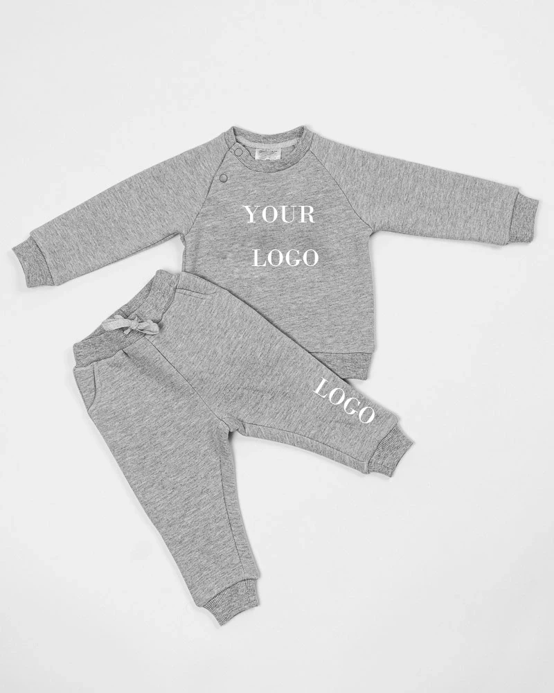 Autumn Kids 2 Pcs Boutique Tracksuits Casual Solid Color Sweatsuit Wholesale Toddler Clothing Sets