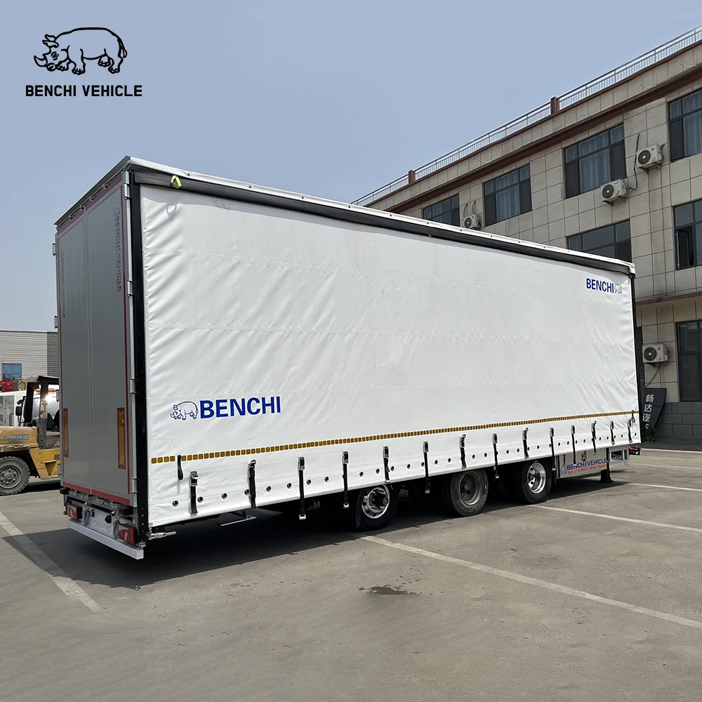 Full Farm Trailer Tractor Curtain Cargo Drawbar Trailer For Sale