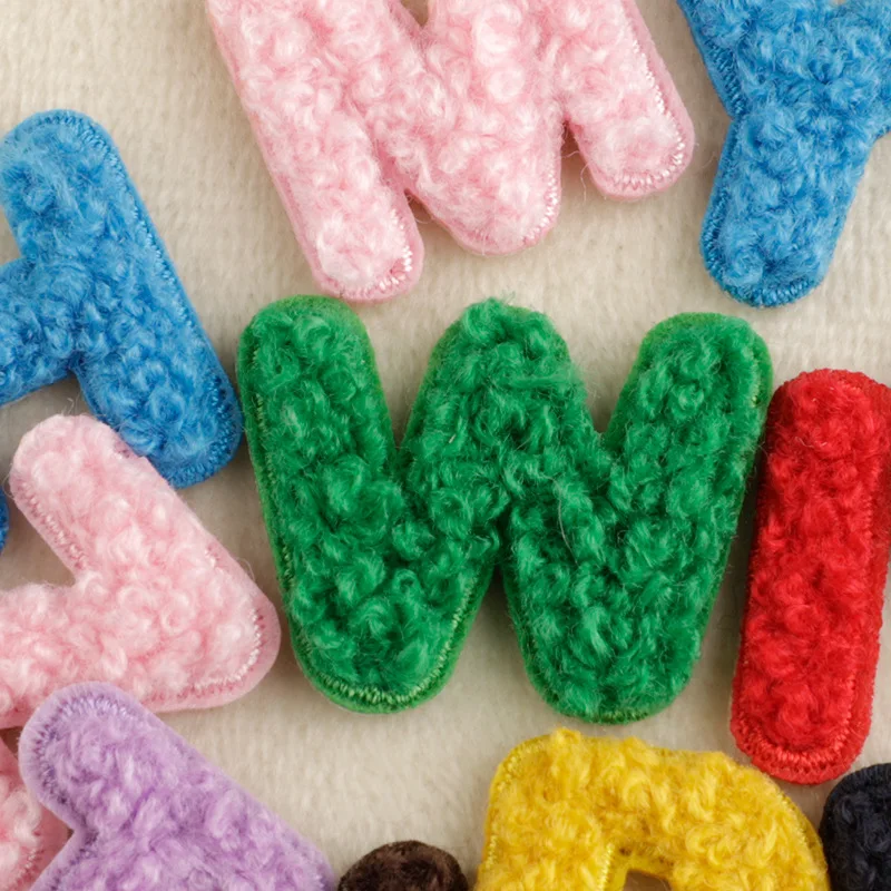 Stock Small Size Wholesale Chenille Patches Iron on Letters Patch for Clothes