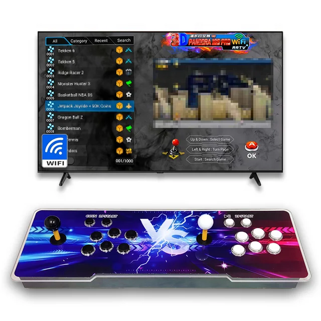 3D WiFi Pandora 18S Pro Arcade Box 10888 in 1 Retro Games 1-4 Players HD Video Game Console Free Download Games