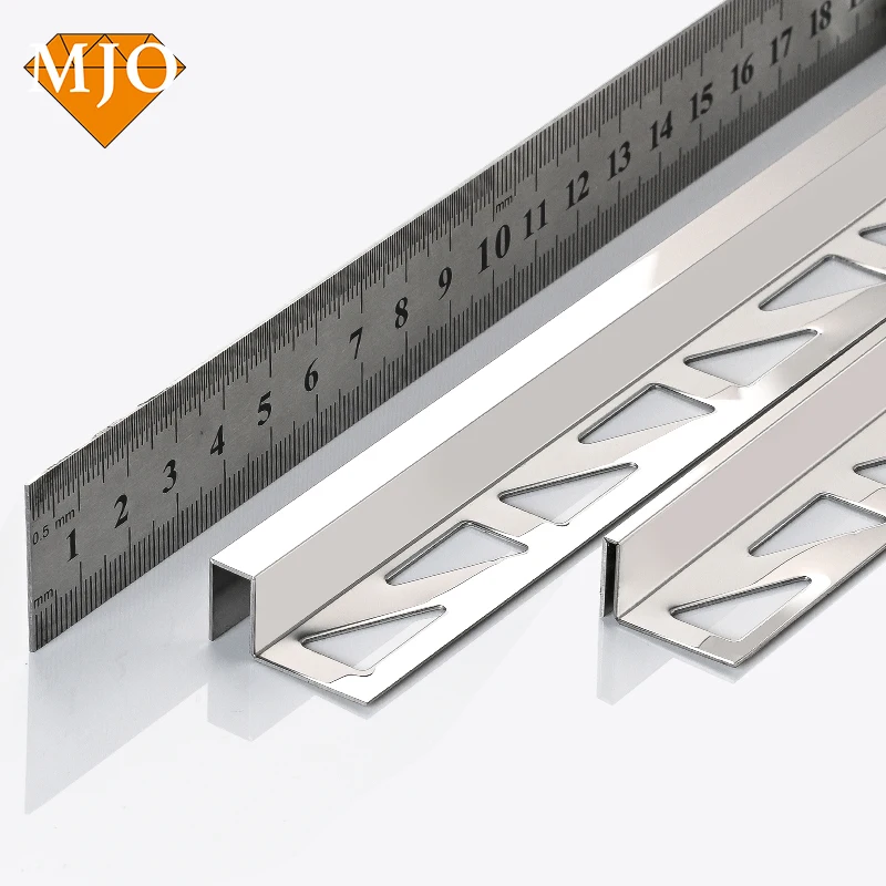 Foshan Manufacturer MJO Tile Edging Profiles Metal Tile Trim For Building Wall Edges Decoration 304 Stainless Steel Tile Trim