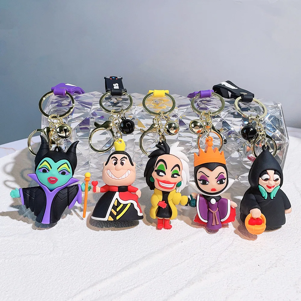 3D PVC anime keychain cute rubber Horror character Evil Witch Keychain Cartoon Car Bag Keyring Halloween figure custom key chain