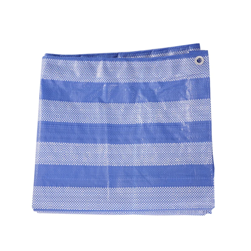 MILLION Pe Foil Coated Fireproof Tarpaulins 80g Blue and White Stripe Printable Manufacturer Fabric Tarp Sheet