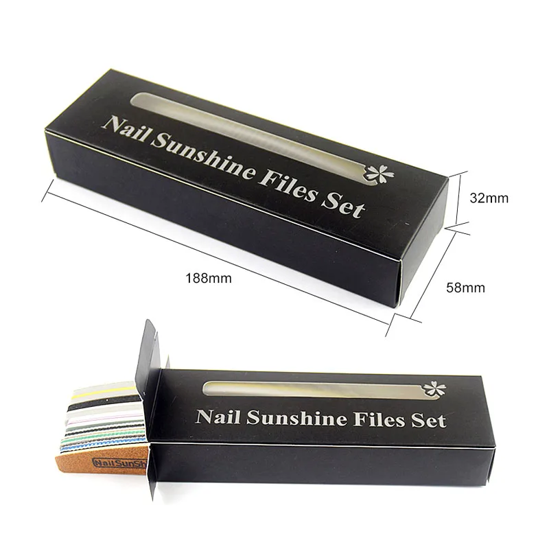 Professional 80/100/150/180/240/1000 Grit Manicure Tools Files Set Nails Sun Shine Half Moon Nail File