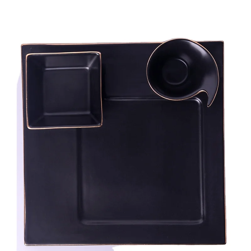 2021 Hot Models Contemporary White  Porcelain Snack Plate Ceramic western restaurant  casserole steak suit  domestic