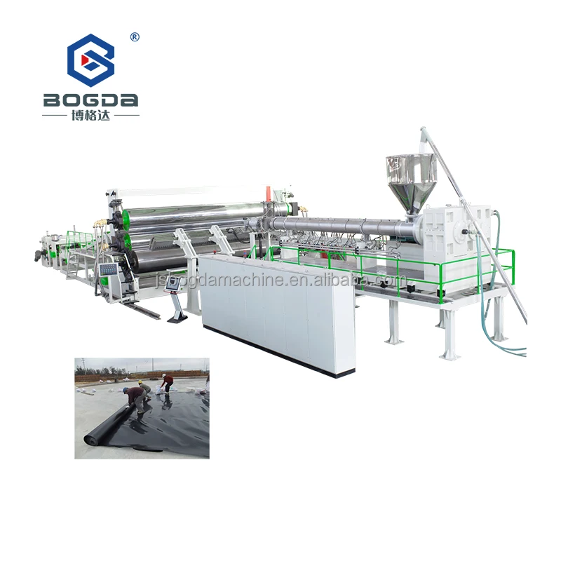 BOGDA PE Polyethylene Waterproof Geomembrane Roll Extrusion Production Line Extruder Machine For Geosynthetic