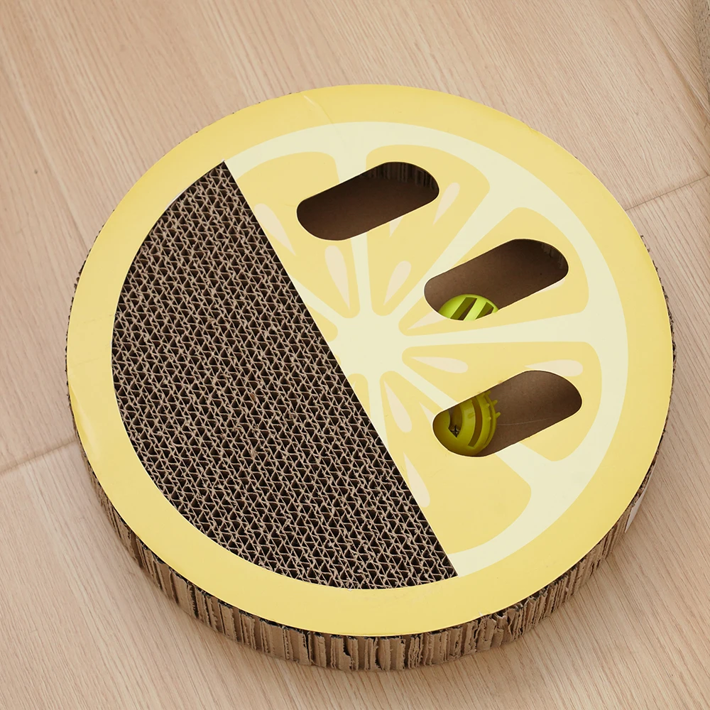 Manufacturer wholesale fruit shape pattern corrugated cat scratcher cardboard