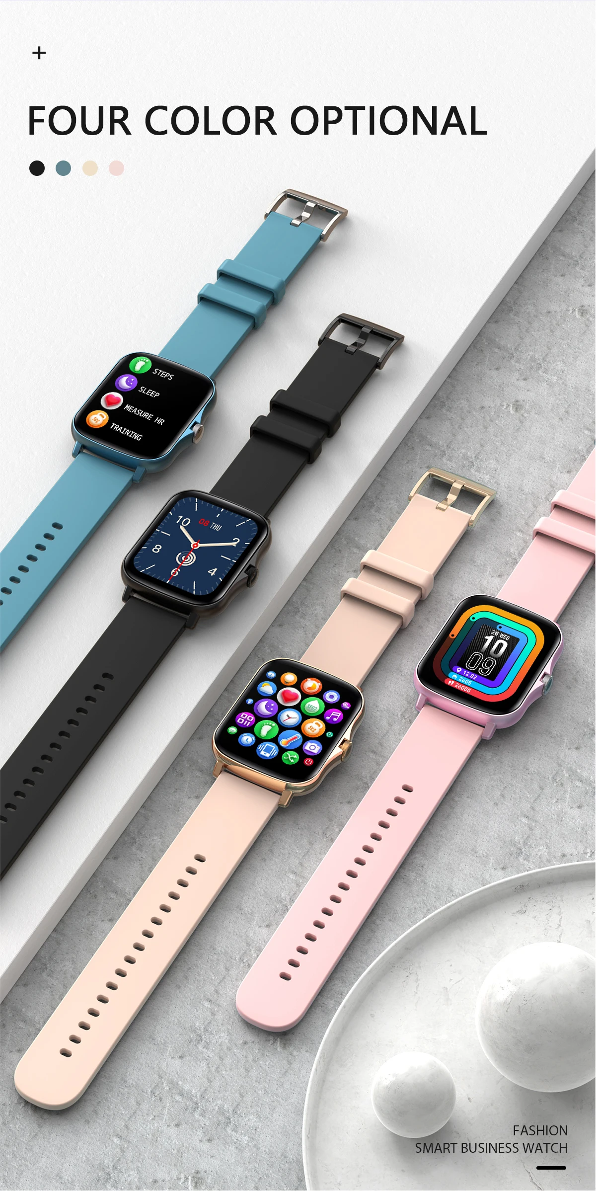 
2021 new Health and Fitness Smartwatch with Heart Rate Monitor step counting for Android iOS sport smart watchs 