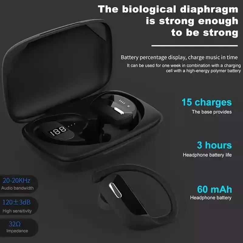 Factory OEM T17 Headphone True Wireless Earphone IPX7 Waterproof Sport Headset Mini TWS Wireless Earbuds With Hook
