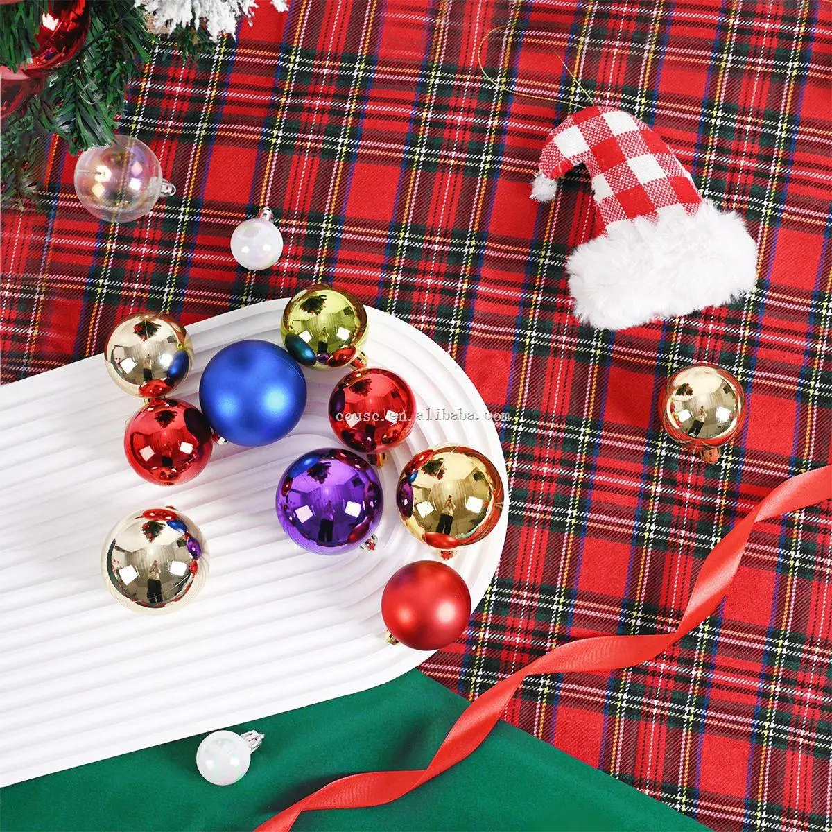 Christmas Decoration 3cm/4cm/6cm/8cm/10cm Plastic Party Hanging Ball Classic Bucket Set Electroplated Ball Christmas Ball