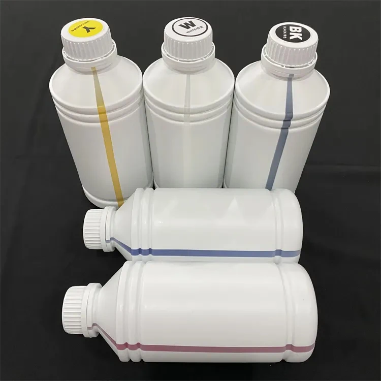 High Quality 1000ml XP600 White DTF Ink for Epson L805 i3200 L1800 DTF Printer Premium Textile Transfer Pigment Ink Manufacturer