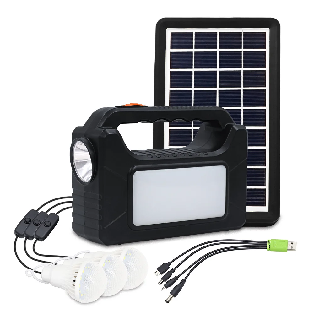 Solar Power Station Generator Lighting System Kit Built in 6V4Ah Rechargeable Battery Solar LED Home Lighting System