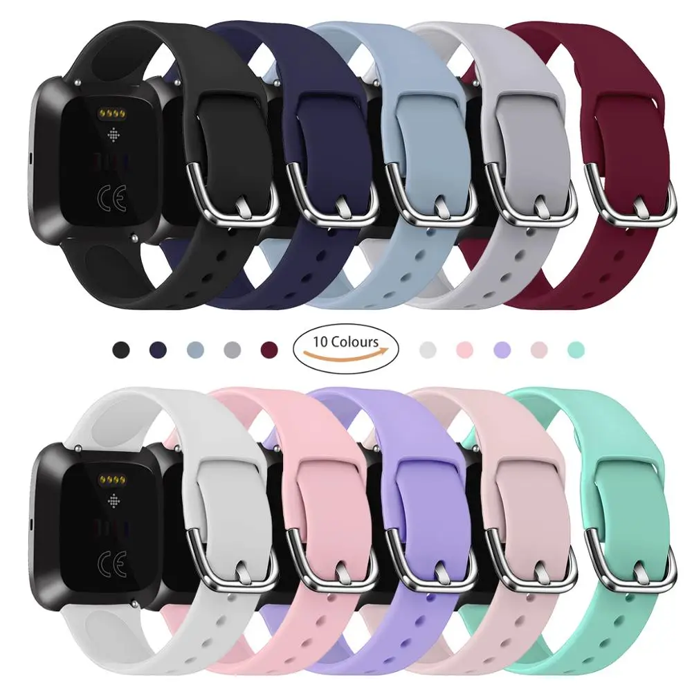 Silicone Watch Strap for Fitbit Versa 2 Bands Rubber Watch Sports Band Replacement Silicon Sport Band for Fitbit Versa 2