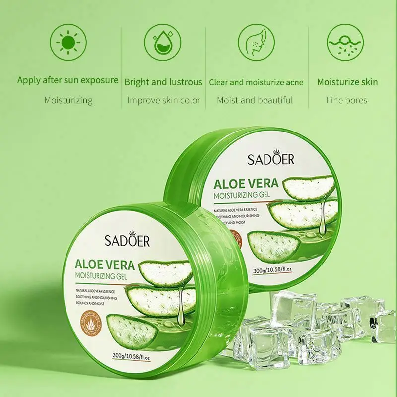 Sadoer Wholesale Natural Miosturizing For Lightening Repair Skin Soothing Tender Supple Aloe Vera Gel 300G