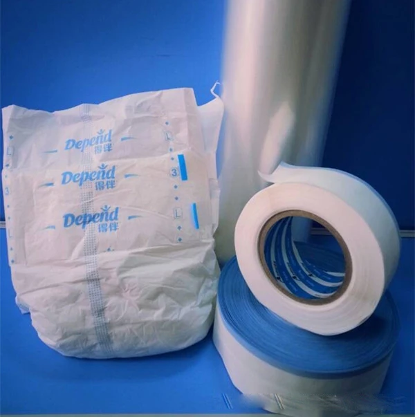 Diaper raw materials velcro side tapes 3 pieces green blue color elastic PP Frontal Tape For Disposable Baby Diaper Materials