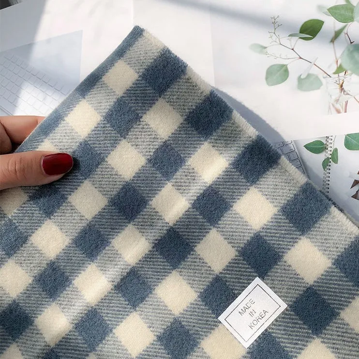 Plaid Delicate Winter Scarf Faux Cashmere Thermal Scarf Wholesale High Quality Soft Scarves For Women