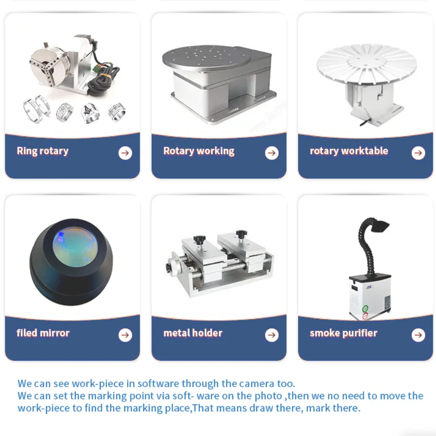 JX 60W Enclosed Fiber Mopa laser Metal Plastic Engraver With Ccd Cyclops Camera