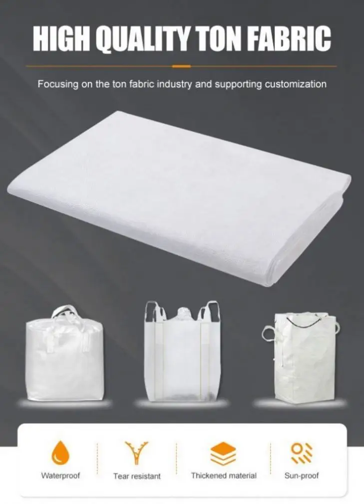 1 Ton Bulk Bag Fabricss Fibc Pp Jumbo Big Bag Fabrics 500Kg 1000Kg 1500Kg Big Building Plastic Bag Fabrics
