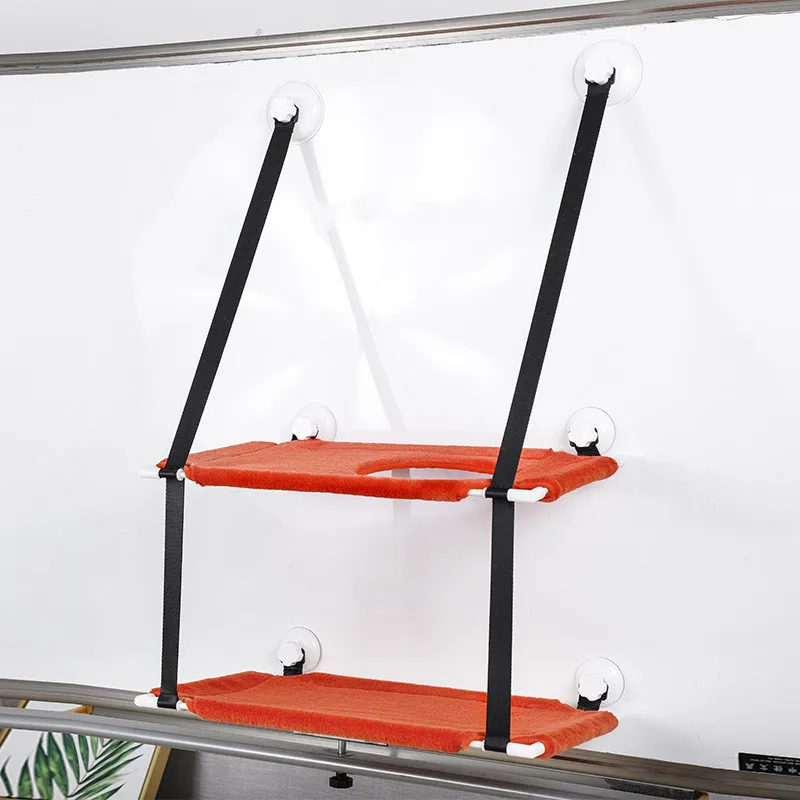 Double Layer Pet Hanging Beds Bearing Cat Sunny Window Seat Mount Pet Cat Hammock Cat Bed Shelf Seat Beds