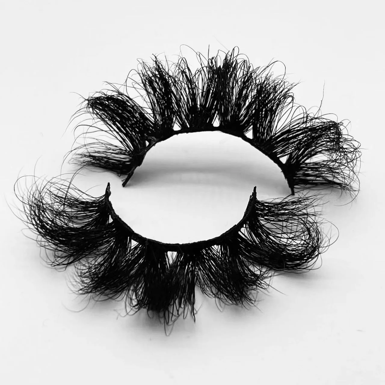 Best Selling Handmade Mink Lashes 25mm 5d d curl Mink Eyelashes 3D Russian fluffy Strip False Eyelash Vendor
