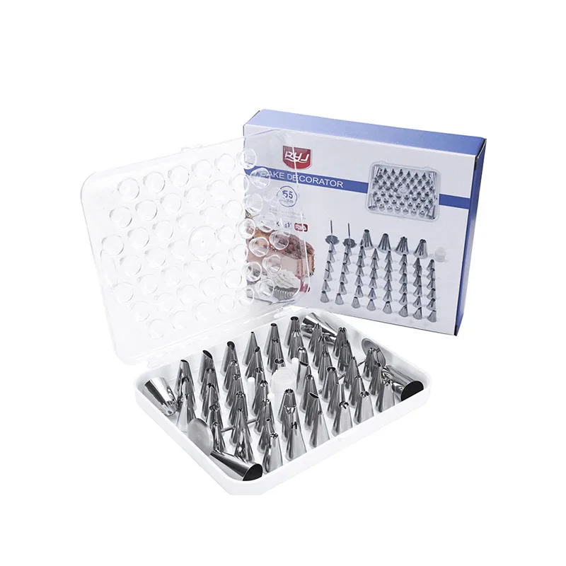 Cake decorating supplies Baking Tools 55 Piece Stainless Steel Cake Decorating Tips Nozzles bake ware set Piping Icing Tips Set