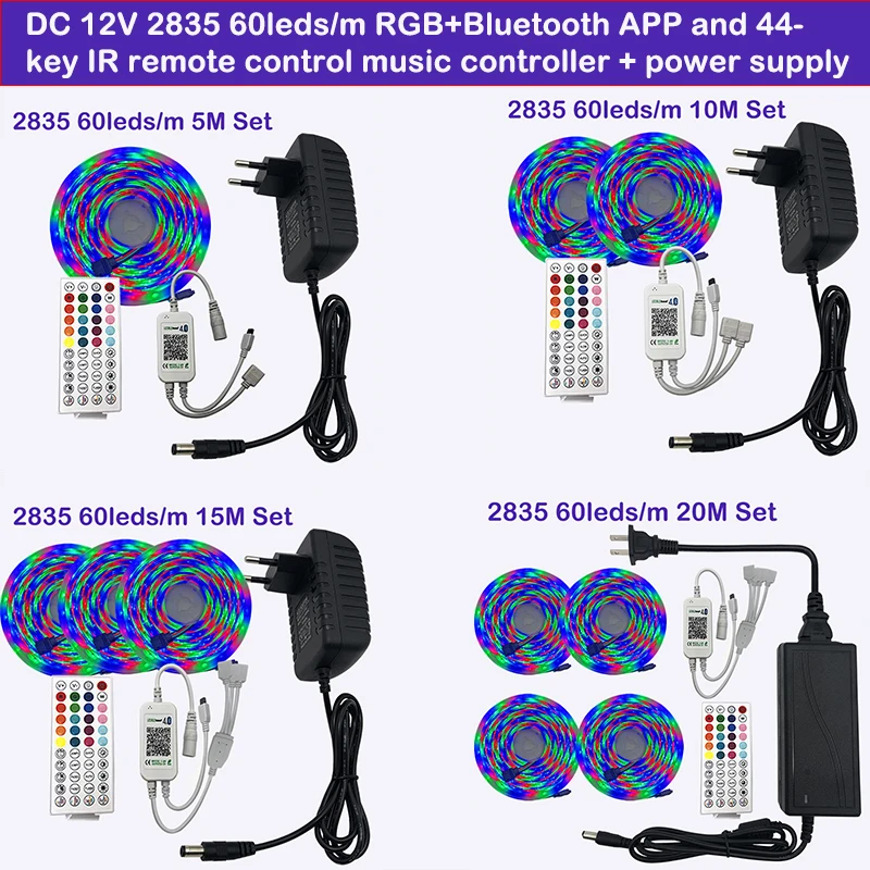 12 В Buletooh 32ft Smart led RGB 5050 многоцветная музыкальная синхронизация гибкая светодиодная лента с дистанционным управлением