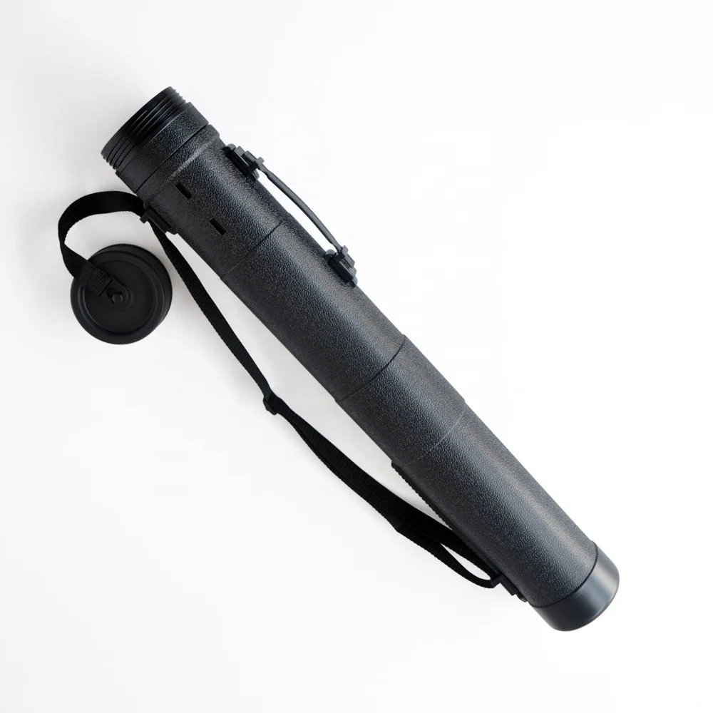 Wholesale price custom logo adjustable 108mm diameter PE plastic archery storage  map tube drawing tubes with twist lock