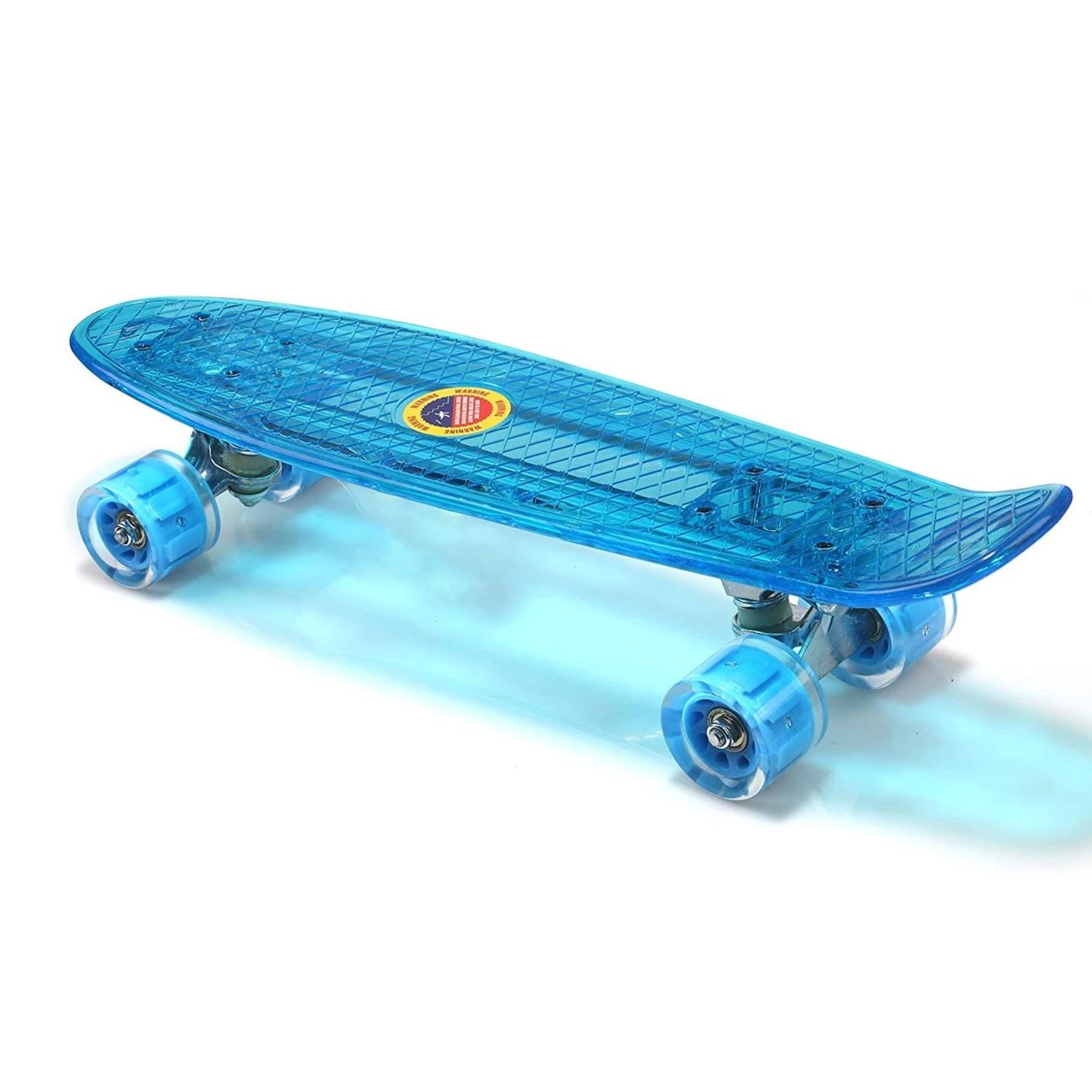 
Skateboards for Beginners, 22-inch Skateboard with LED Luminous Wheels, Highly Flexible Mini Plastic Fish Plate Cruiser Skateboa 