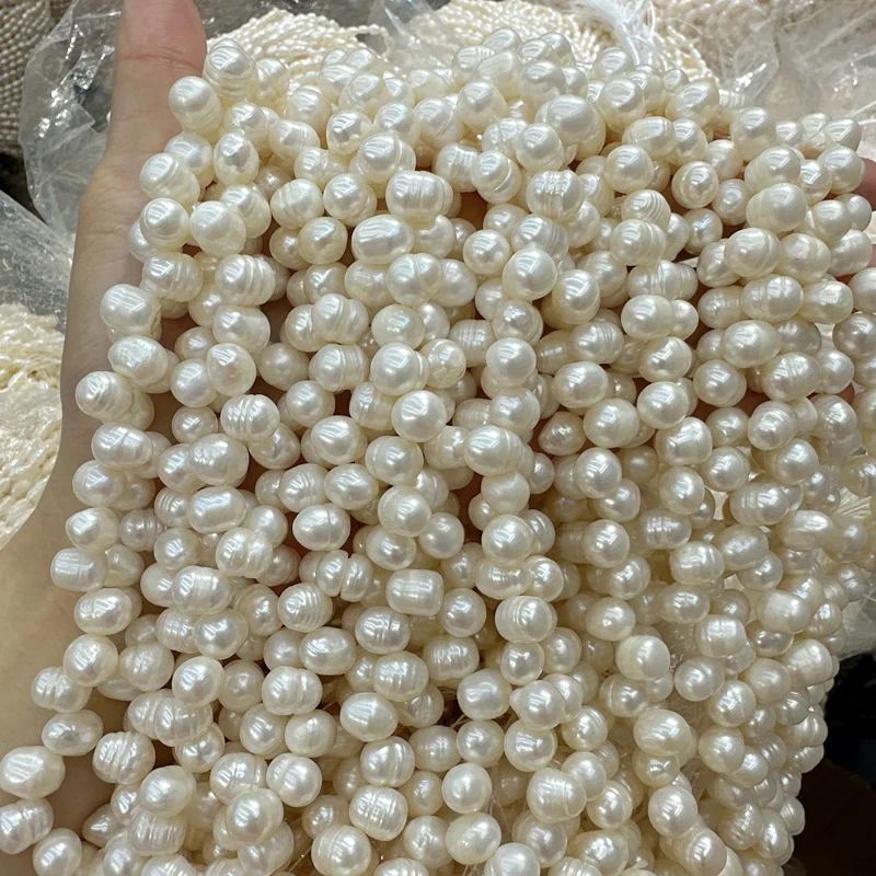 Wholesale Natural Freshwater Natural Freshwater 7-8mm Pearl 1 Line About 35-36cm 50pcs Loose Pearls for DIY Pearl Jewelry