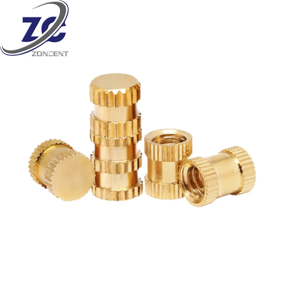 OEM  Brass Knurling Blind Threaded & Brass Mounding Heat Insert Nut For Wood Automobile & Plastic Molding