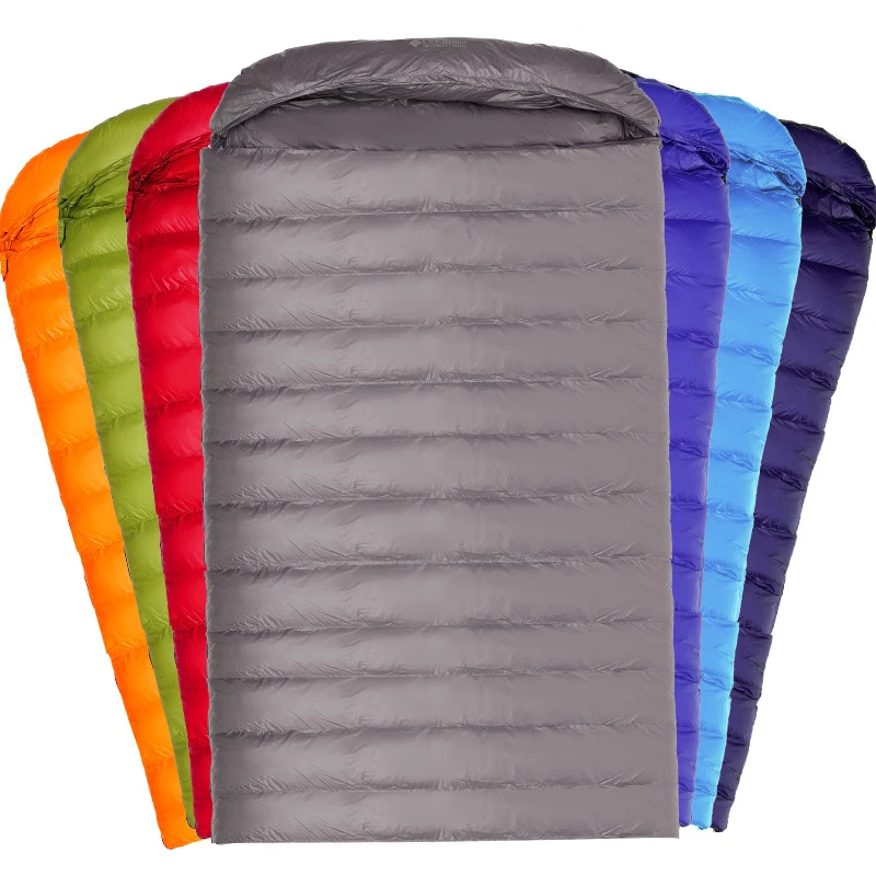 Custom camping hiking schlafsack double waterproof ultralight envelope goose down duck down sleeping bag outdoor