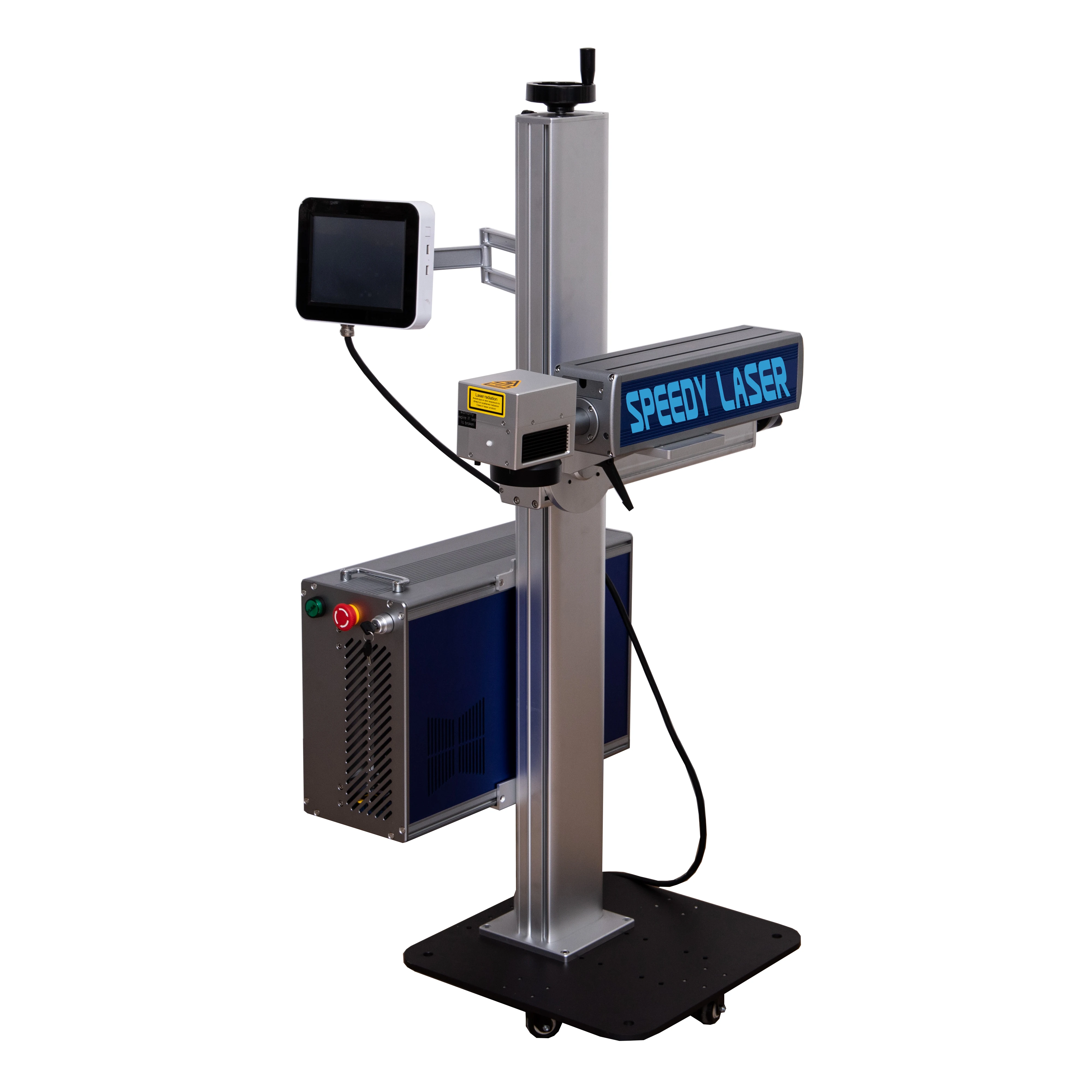 Online Flying Fiber Laser Machine Fast Speed Expired Date Laser Machine for Water Bottle Glass Plastic Bottle Batch Coding