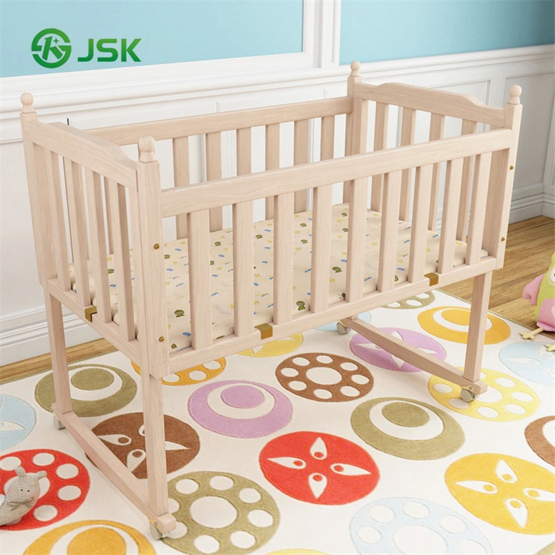 Dropside Practical Newborn Baby Cot Folding Baby Cribs Swing Bed