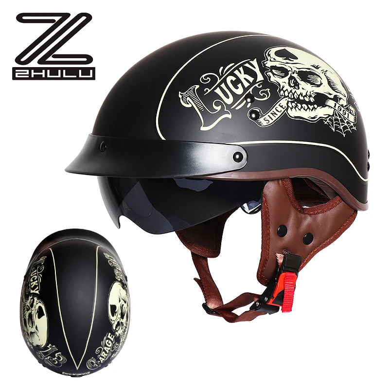 Dot Certification ABS economy Motorcycle Vintage Open Half Face Helmet