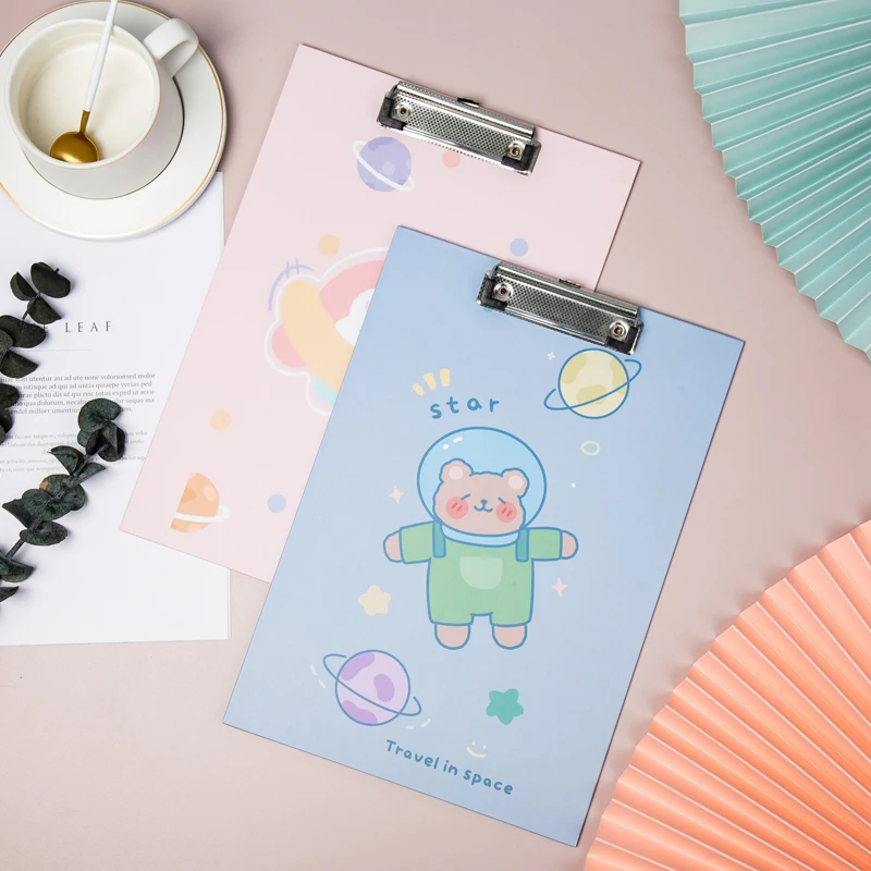 Wholesale Novelty Stationery Promotion Customized Logo Hard cover Colorful Carton Printed A4 Paper Clipboard For Kids