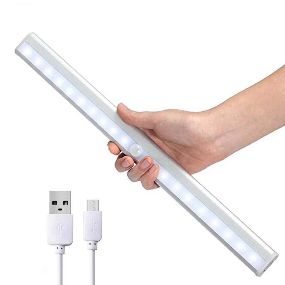 20LEDS Under Cabinet Light PIR Motion Sensor Lamp USB led sensor light for Wardrobe Cupboard Closet Kitchen night light