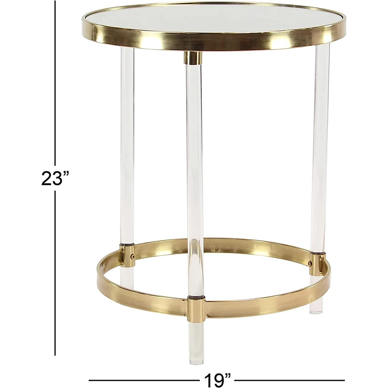 Gold Side Table Modern Luxury Plexiglass Top Acrylic Side Bench End Table Best Selling Acrylic Living Room Furniture