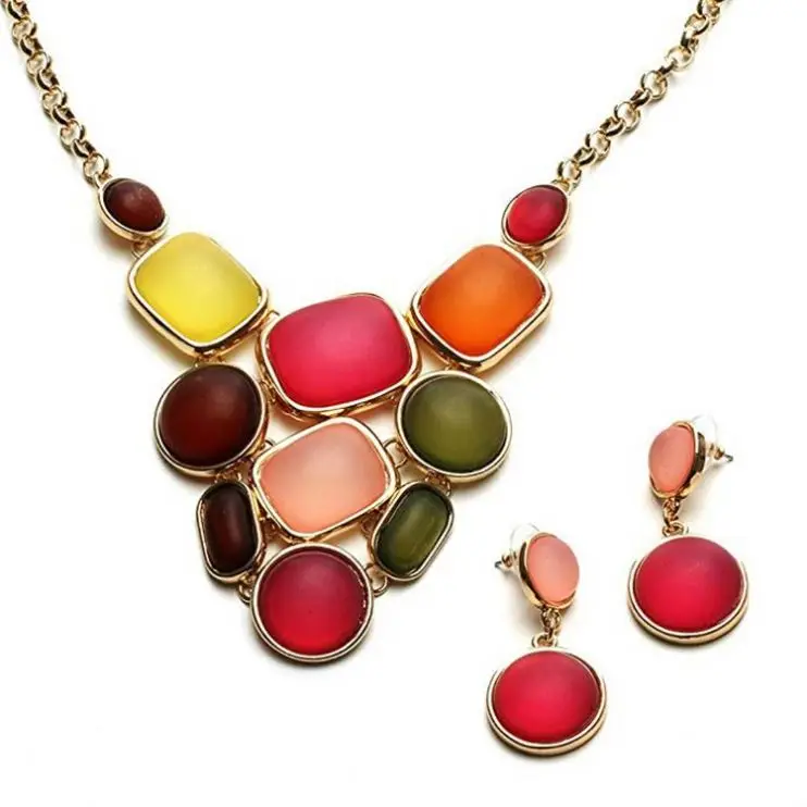 Womens Jewelry Statement Bib Necklace And Earring Set For Women