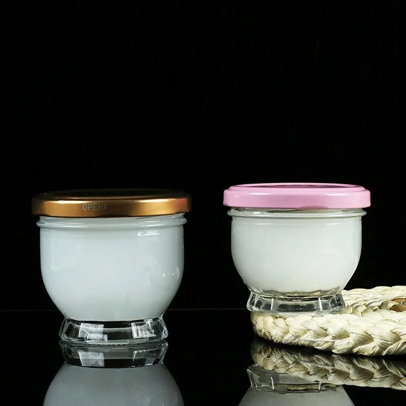 Best Sellers 50ml 75ml 100ml Food Grade Storage Jam Jar Glass Honey Bird Nest Bottle With Metal Lid