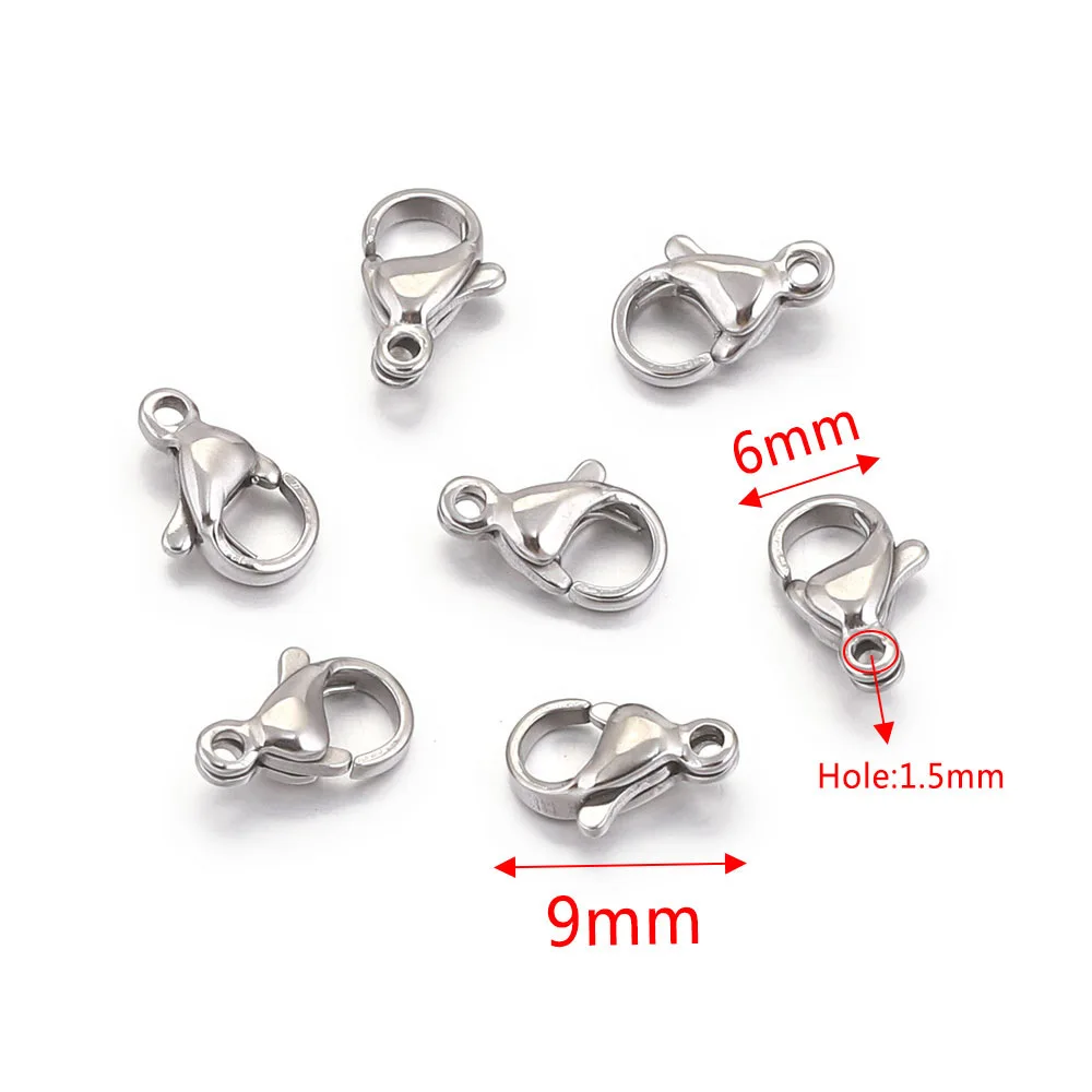 Manna 9/10/11/12/15mm Gold Plated Stainless Steel Lobster Clasp Connectors Clasp For Necklace Chains DIY Jewelry Making
