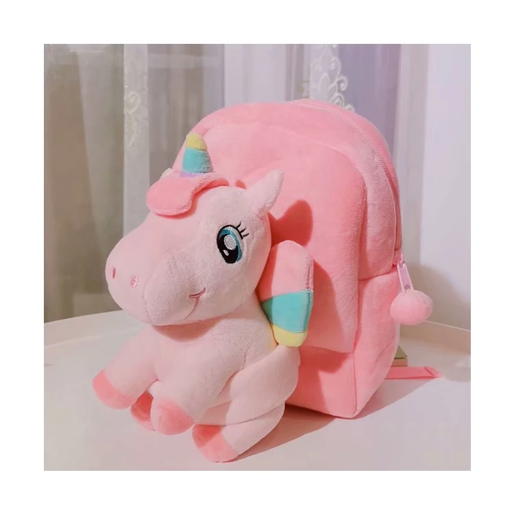 3D Unicorn kindergarten schoolbag plush backpack school bag Mini Cute Animal Backpack Kid School Bag