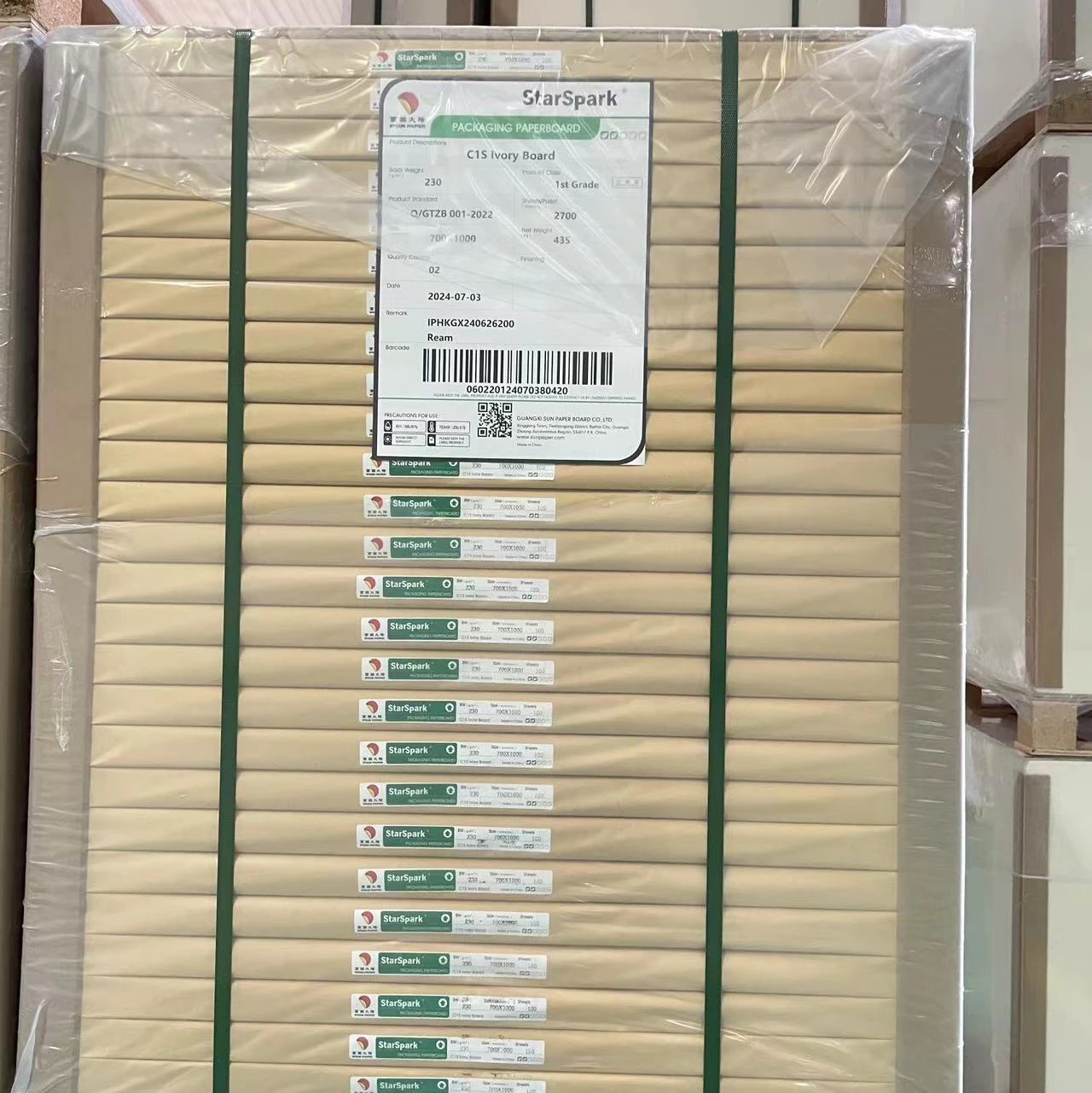 Original And New 100%wood Pulp White Card C1s Ivory Paraffin Fbb Board China Paper Mill